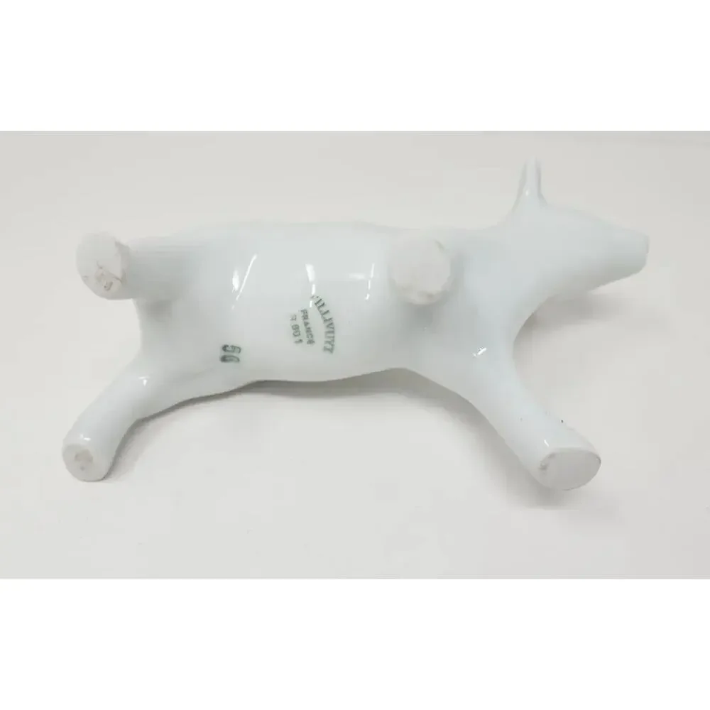 Vintage Pillivuyt France‎ Porcelain R901 56 White Cow Figurine Milk Creamer U1
